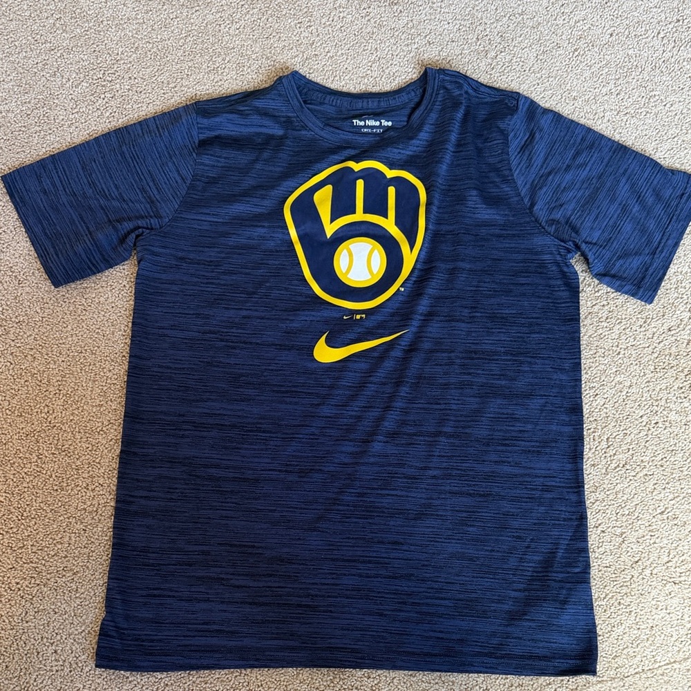 Nike Boys Brewers Drifit Shirt. NWOT